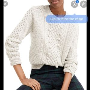 NWT J Crew gray popcorn cable knit sweater XS